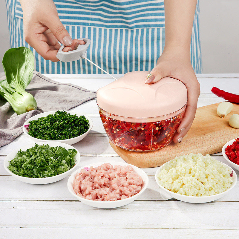 Meat Grinder Manual Household Vegetable Cutter Small Pound Garlic Minced Fruit Puree Chili Cooking Machine