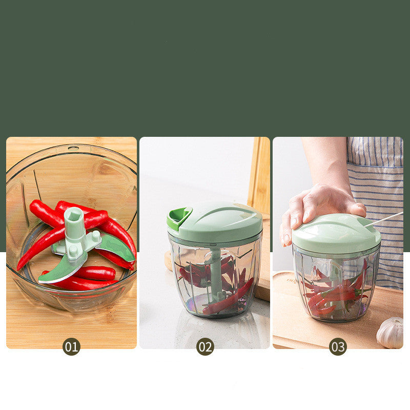 Meat Grinder Manual Household Vegetable Cutter Small Pound Garlic Minced Fruit Puree Chili Cooking Machine