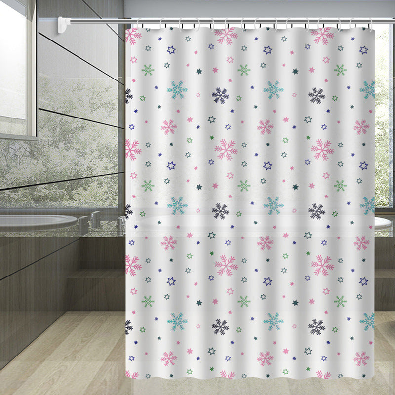 Bathroom Printing Waterproof Partition Shower Curtain