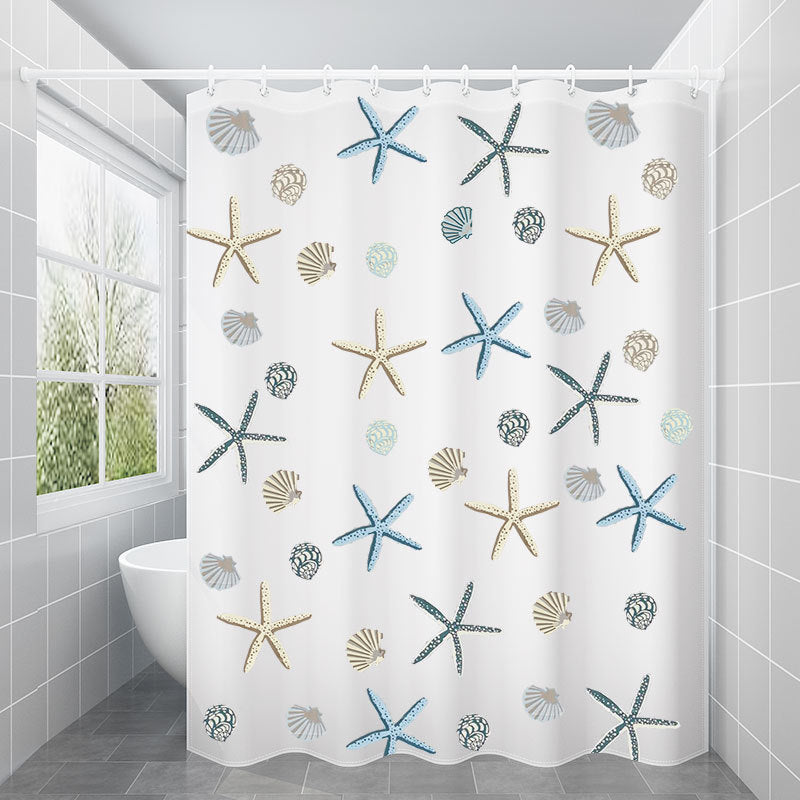 Bathroom Printing Waterproof Partition Shower Curtain