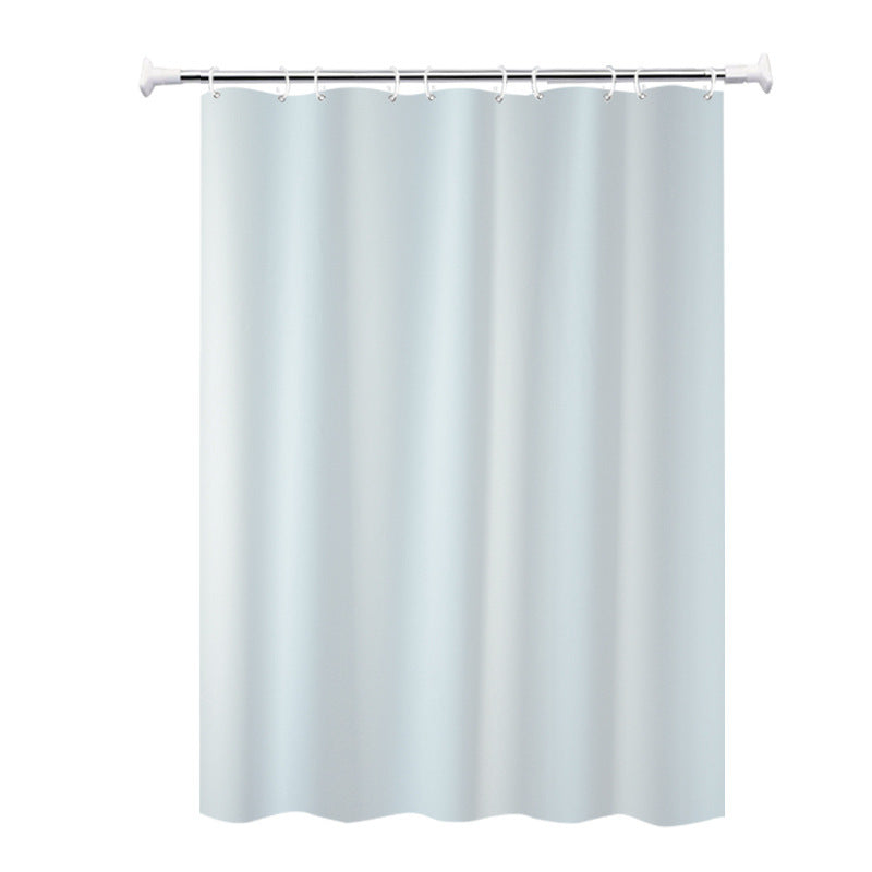 Bathroom Pure Color Shower Curtain Suit Bath Partition Curtain