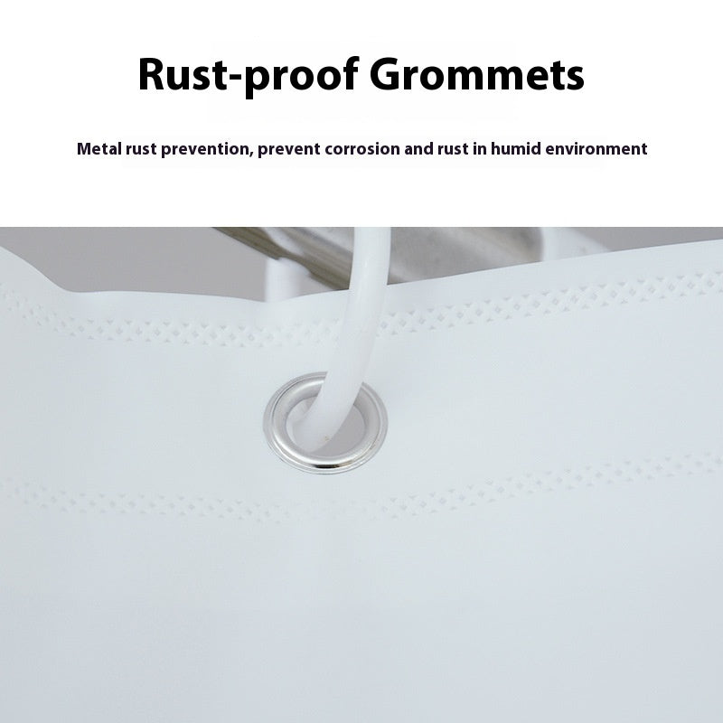 Bathroom Pure Color Shower Curtain Suit Bath Partition Curtain