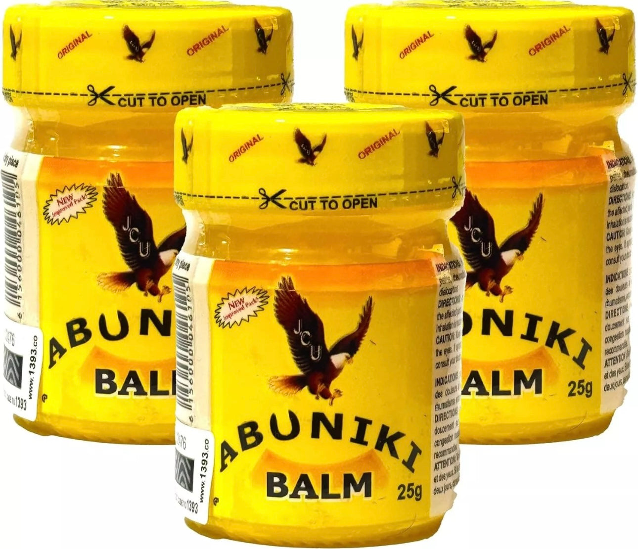 3x Aboniki Balm Ointment Relieves aches, muscle & backaches, pain, cold & Flu 25g