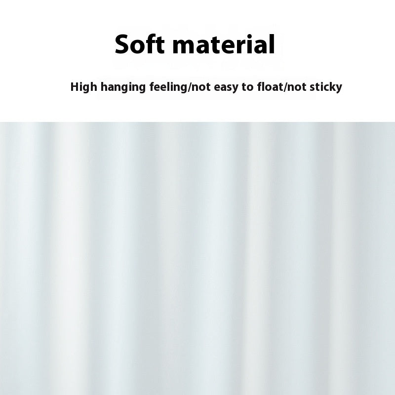Bathroom Pure Color Shower Curtain Suit Bath Partition Curtain